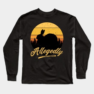 Allegedly Rabbit Funny Vintage Retro Sunset Distressed Gift Long Sleeve T-Shirt